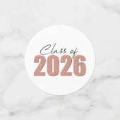 Rose Gold Glitter Class of 2026 コンフェッティ (スモール正面)