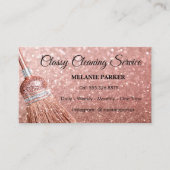 Rose Gold Glitter Classy Cleaning Services 名刺 (正面)