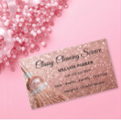 Rose Gold Glitter Classy Cleaning Services 名刺
