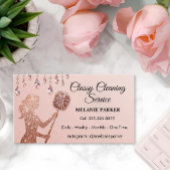 Rose Gold Glitter Classy Cleaning Services 名刺
