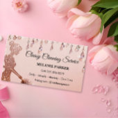 Rose Gold Glitter Classy Cleaning Services 名刺