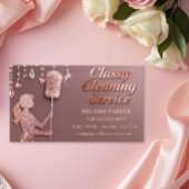 Rose Gold Glitter Classy Cleaning Services 名刺