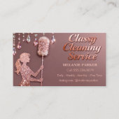 Rose Gold Glitter Classy Cleaning Services 名刺 (正面)