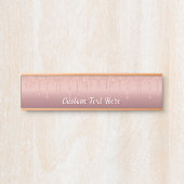 Rose Gold Glitter Desk Name Plate Personalized サインプレート (正面)