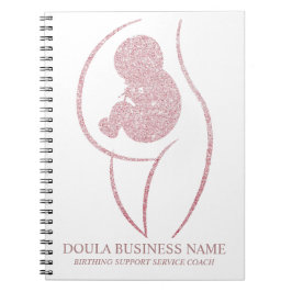 Rose Gold Glitter Doula & Birth Coach Journal ノートブック