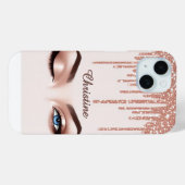 Rose Gold Glitter Drip Aesthetic ✨ Feminine Eye  Case-Mate iPhoneケース (裏面 (横))