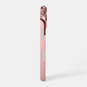 Rose Gold Glitter Drip – Glam Metallic iPhone 16ケース (右側面)