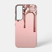 Rose Gold Glitter Drip – Glam Metallic Samsung Galaxyケース (裏面)