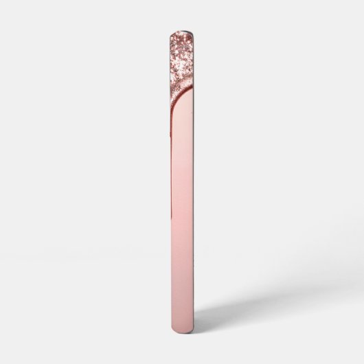 Rose Gold Glitter Drip – Glam Metallic Samsung Galaxyケース (左側面)