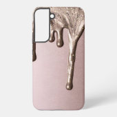 Rose Gold Glitter Drip – Glam Metallic Samsung Galaxyケース (裏面)