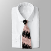 Rose Gold Glitter Drips Black Neck Tie ネクタイ (タイ)