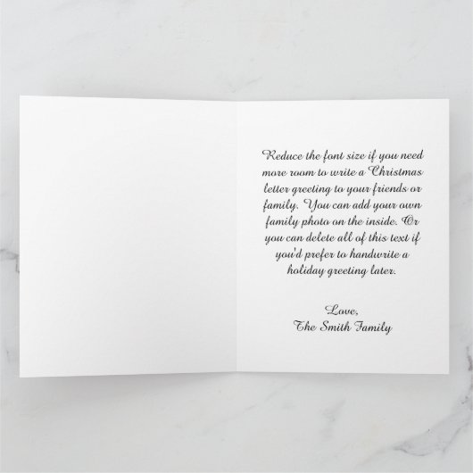 Rose Gold Glitter Drips Metallic Merry Christmas カード (内部)