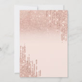 Rose Gold Glitter,Drips Sweet 16  招待状 (裏面)