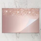 Rose gold glitter dust party paper placemat ペーパーパッド (折り畳み)