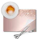 Rose gold glitter dust party paper placemat ペーパーパッド<br><div class="desc">A rose gold faux metallic looking background with faux glitter dust. For your business,  company,  school or as party supplies. Can be used both as party paper placemats,  or for writing,  drawing,  party games.</div>