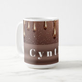 🌸 Rose Gold Glitter Elegant Custom Home Style 🌸 コーヒーマグカップ (正面左)