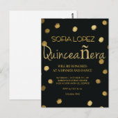 Rose Gold Glitter Elegant Quinceañera  ポストカード (正面/裏面)