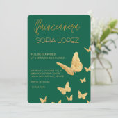 Rose Gold Glitter Elegant Quinceañera  招待状 (スタンド正面)