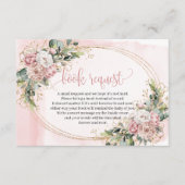 Rose Gold Glitter Floral Baby Shower Book Insert エンクロージャーカード (正面)