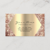 Rose Gold Glitter Makeup Artist Lashes Extensions 名刺 (裏面)