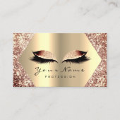 Rose Gold Glitter Makeup Artist Lashes Extensions 名刺 (正面)