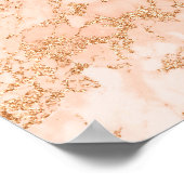 Rose gold glitter marble abstract ポスター (角)
