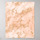 Rose gold glitter marble abstract ポスター (正面)