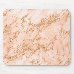 Rose gold glitter marble abstract マウスパッド