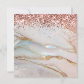 Rose Gold Glitter Marbled Opal 50th Birthday 招待状 (裏面)