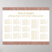 Rose Gold Glitter Med Alphabetical Seating Chart ポスター (正面)
