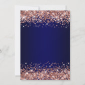 Rose Gold Glitter Navy Blue Ombre Christmas Party 招待状 (裏面)