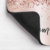 Rose Gold Glitter Pale Shimmer Name マウスパッド (コーナー)