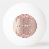 Rose Gold Glitter Ping Pong Ball Custom Text Name 卓球ボール (裏面)