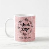 Rose Gold Glitter QR Code Website Marketing コーヒーマグカップ (左)
