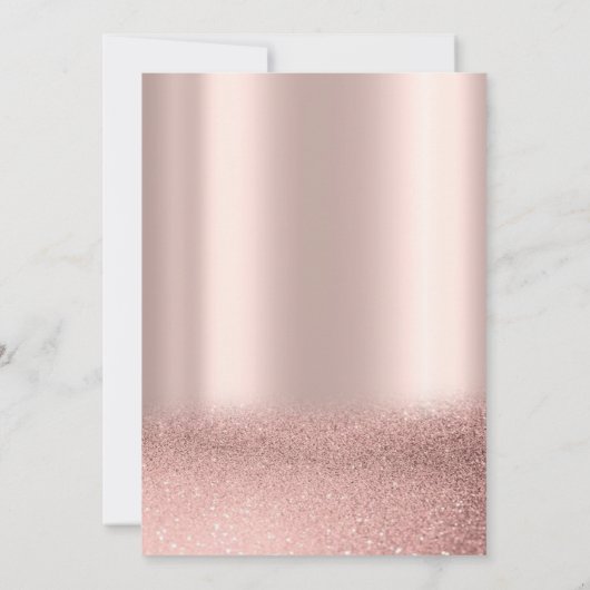  Rose Gold Glitter Roses Crown 50th Birthday Party 招待状 (裏面)