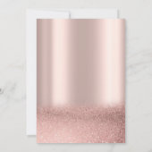 Rose Gold Glitter Roses Crown 90th Birthday Party 招待状 (裏面)