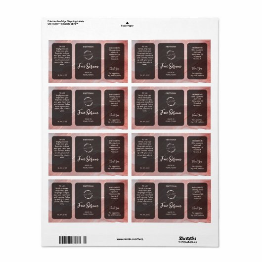 Rose Gold Glitter Serum Label ラベル (フルシート)