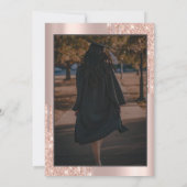 Rose Gold Grad Cap Drips Bow Photo Graduation 招待状 (裏面)