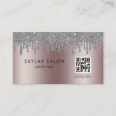  Rose Gold Hair Salon Stylist QR code  名刺 (正面)