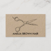 Rose Gold Hair Stylist Scissors Modern Barber 名刺 (正面)