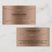 Rose-gold image of faux metallic background 名刺 (正面/裏面)