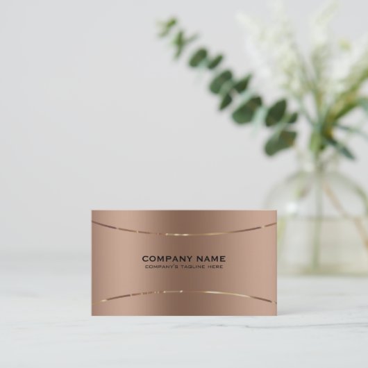 Rose-gold image of faux metallic background 名刺 (スタンド正面)
