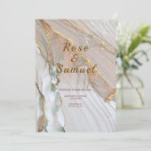 Rose Gold Ink Aesthetic Chic Wedding Invitation 招待状 (スタンド正面)