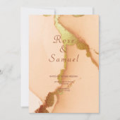 Rose Gold Ink Aesthetic Chic Wedding Invitation 招待状 (正面)