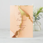 Rose Gold Ink Aesthetic Chic Wedding Invitation 招待状 (スタンド正面)