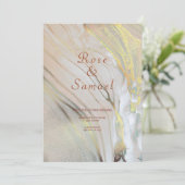 Rose Gold Ink Aesthetic Chic Wedding Invitation 招待状 (スタンド正面)