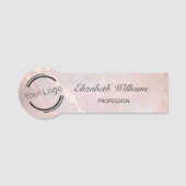 Rose Gold Ink Marble | ロゴ 名札 (正面)