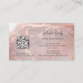 Rose Gold Ink Marble Black Initials 名刺 (裏面)