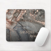 Rose Gold Ink Marble | Girlboss Name マウスパッド (マウス)