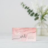 Rose Gold  Ink Marble | QRコード 名刺 (スタンド正面)